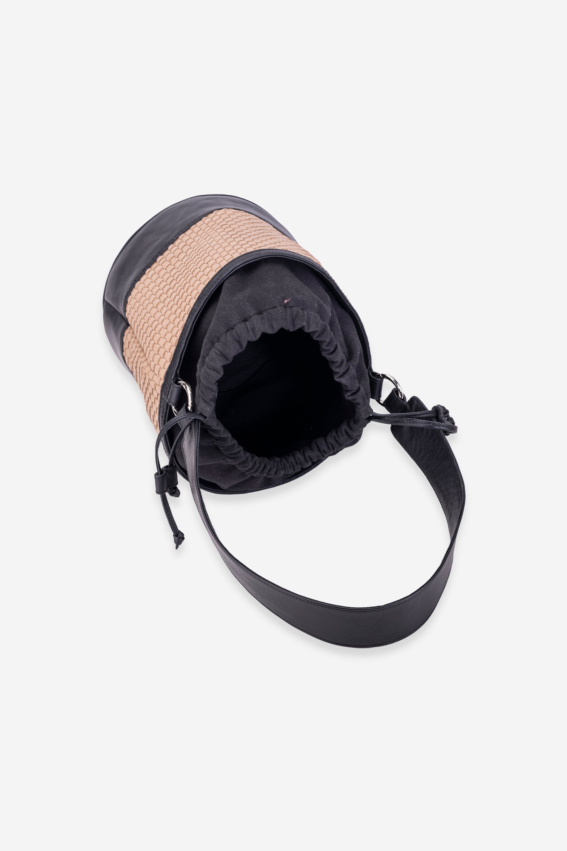 Abelardo Erika Beige & Black Shoulder Bucket Bag ABELARDO DE MODA