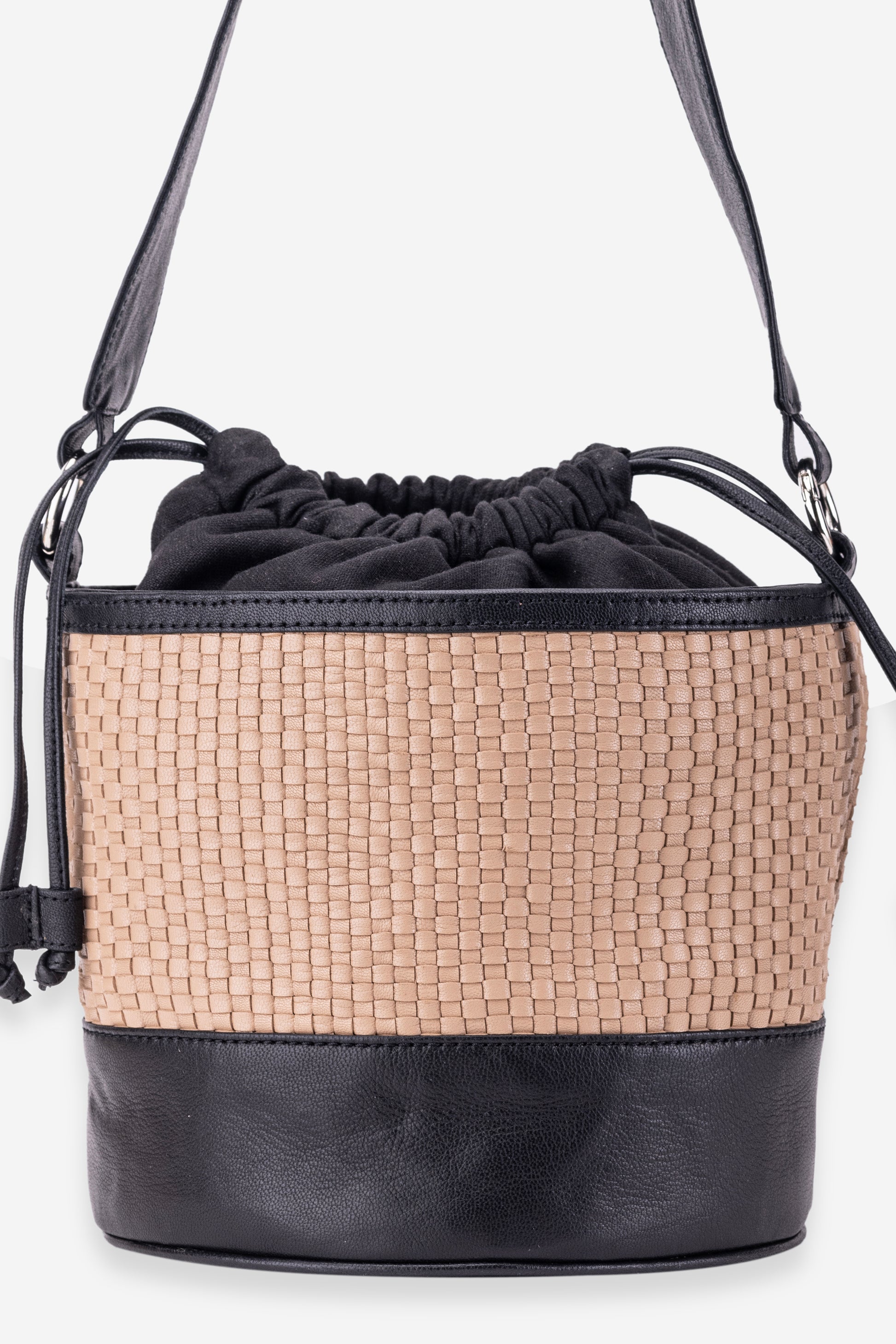 Abelardo Erika Beige & Black Shoulder Bucket Bag ABELARDO DE MODA