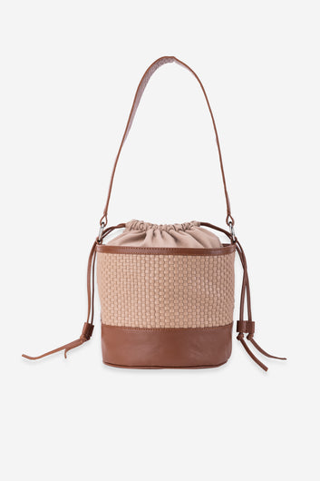 Abelardo Erika Beige & Brown Shoulder Bucket Bag ABELARDO DE MODA