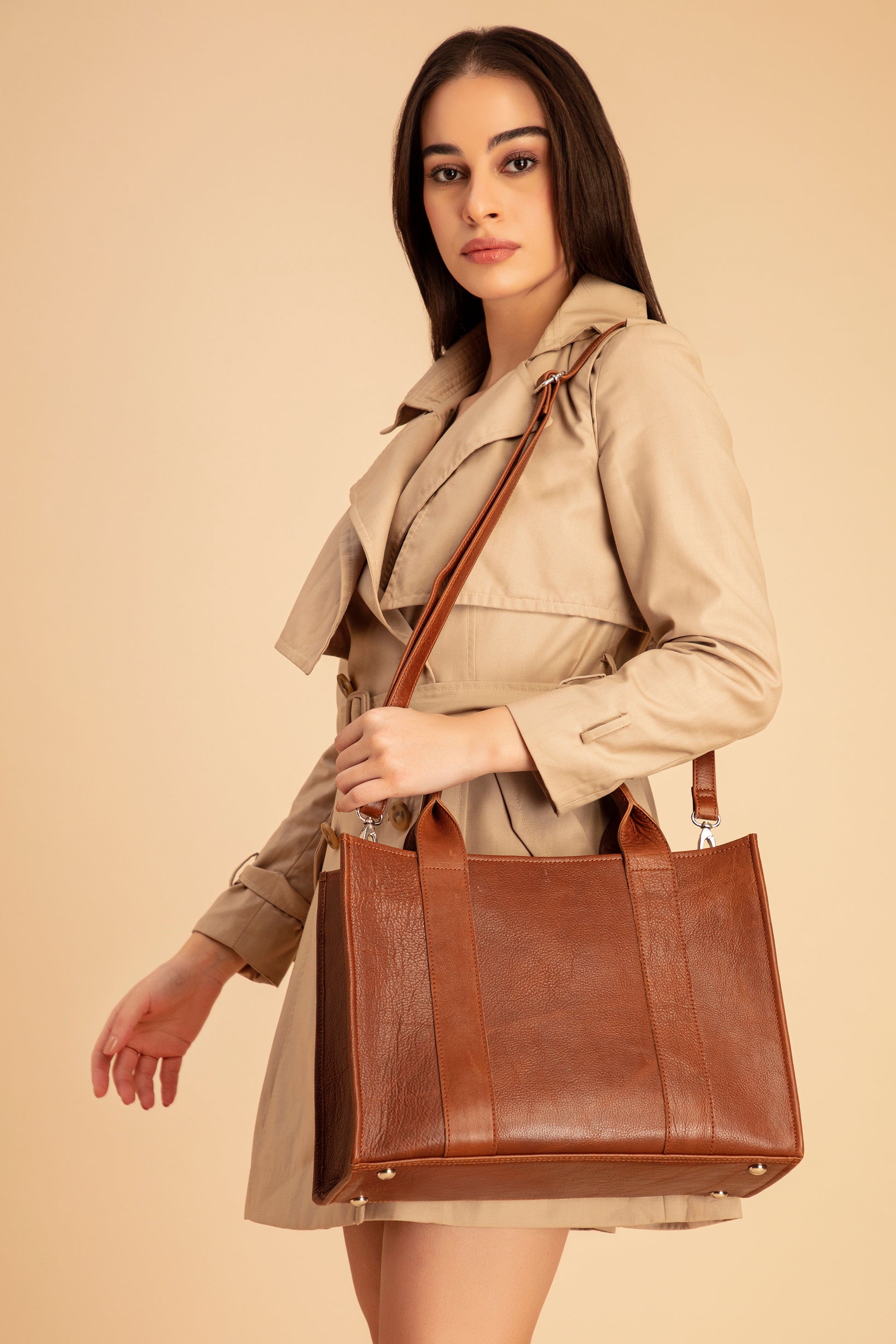 Abelardo Mud-Pie Brown Leather Tote ABELARDO DE MODA