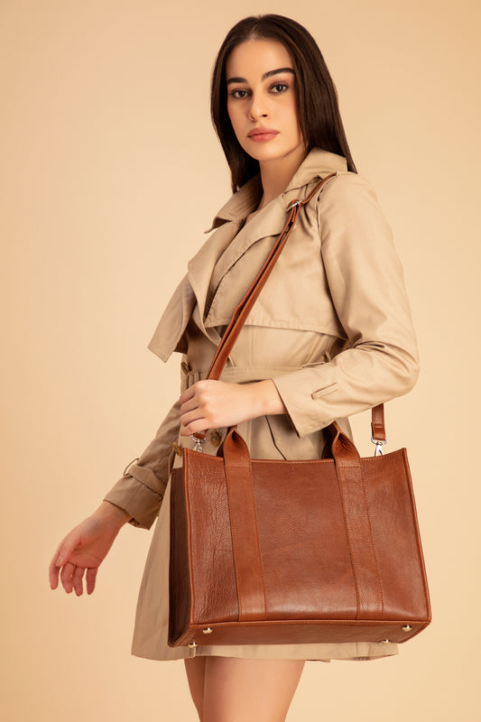 Abelardo Mud-Pie Brown Leather Tote ABELARDO DE MODA