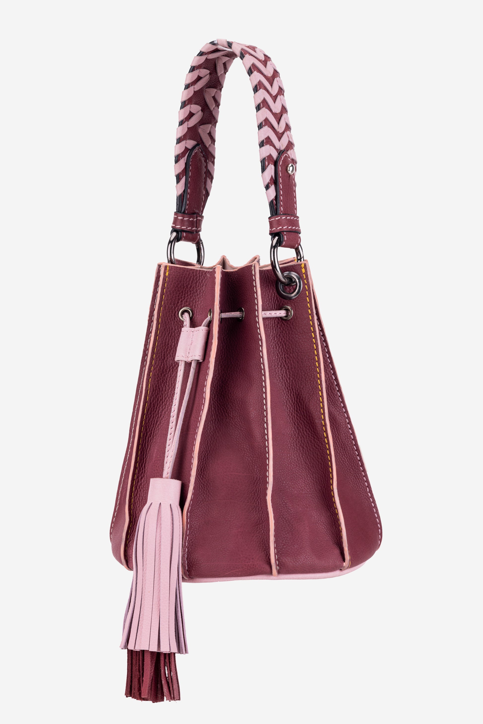 Abelardo Nova Maroon-Rose Bucket Bag ABELARDO DE MODA