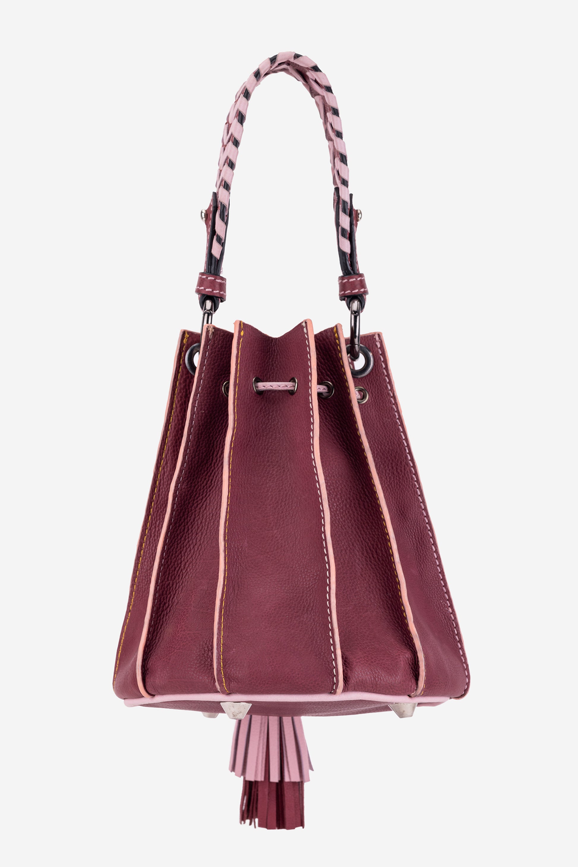 Abelardo Nova Maroon-Rose Bucket Bag ABELARDO DE MODA