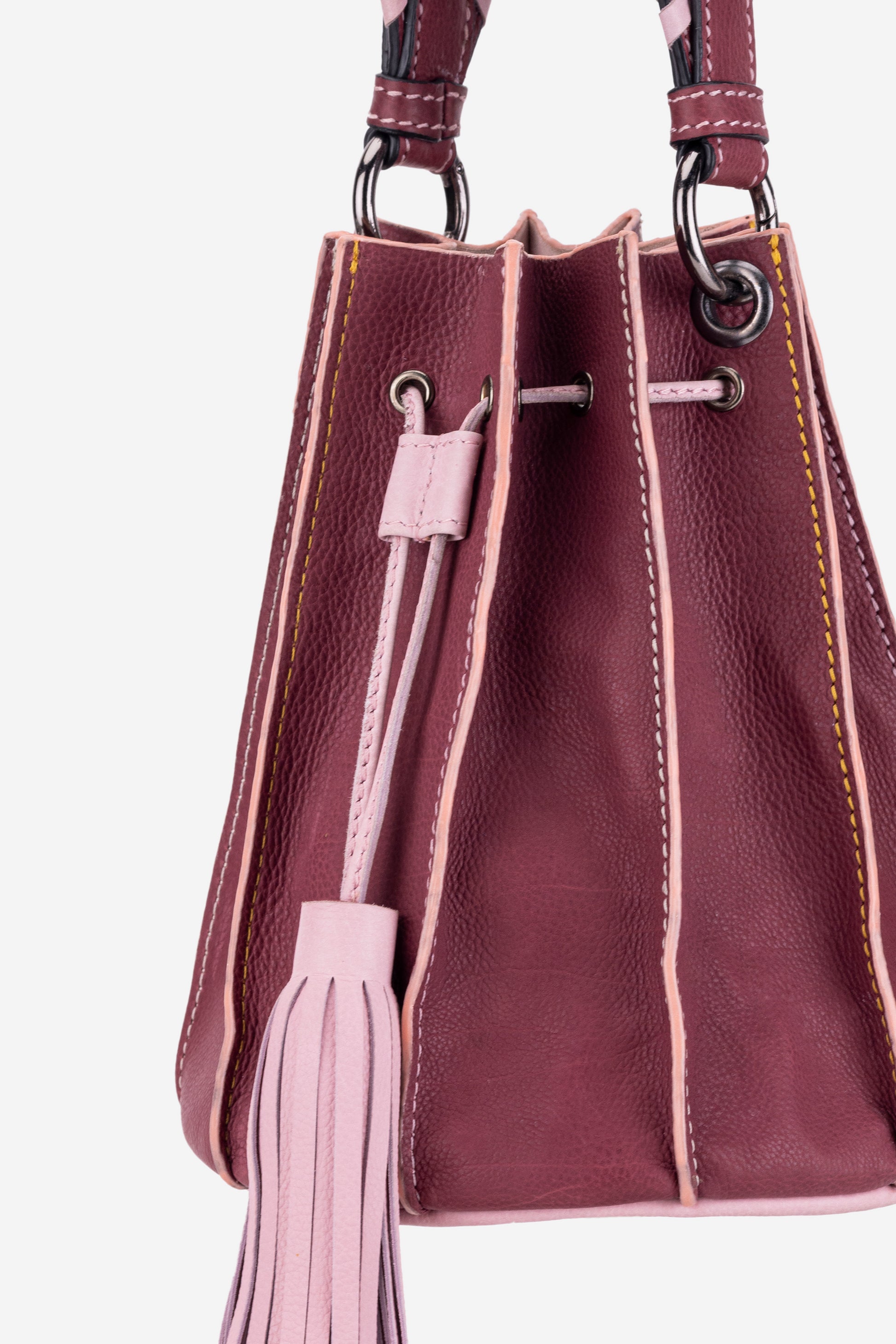 Abelardo Nova Maroon-Rose Bucket Bag ABELARDO DE MODA