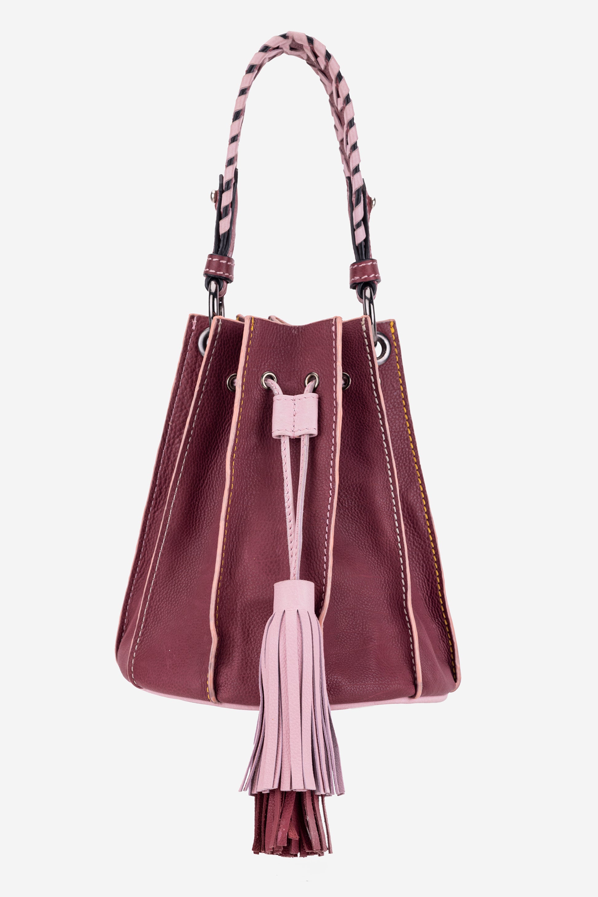 Abelardo Nova Maroon-Rose Bucket Bag ABELARDO DE MODA