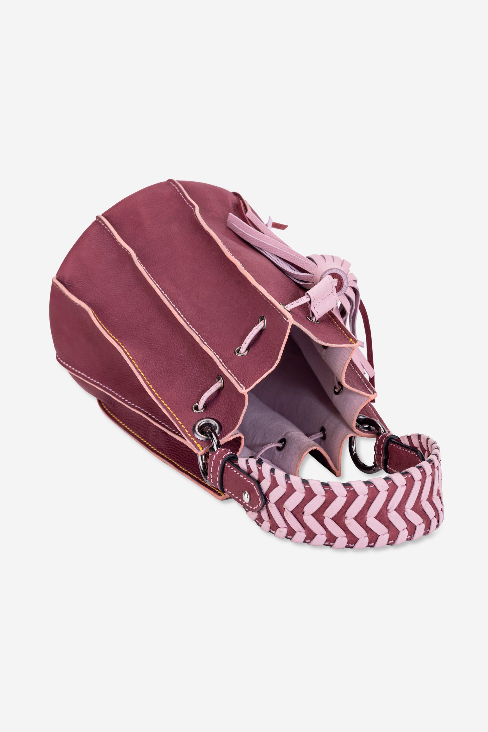 Abelardo Nova Maroon-Rose Bucket Bag ABELARDO DE MODA