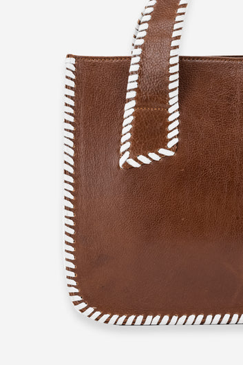Abelardo Paloma Brown-White Tote Bag ABELARDO DE MODA