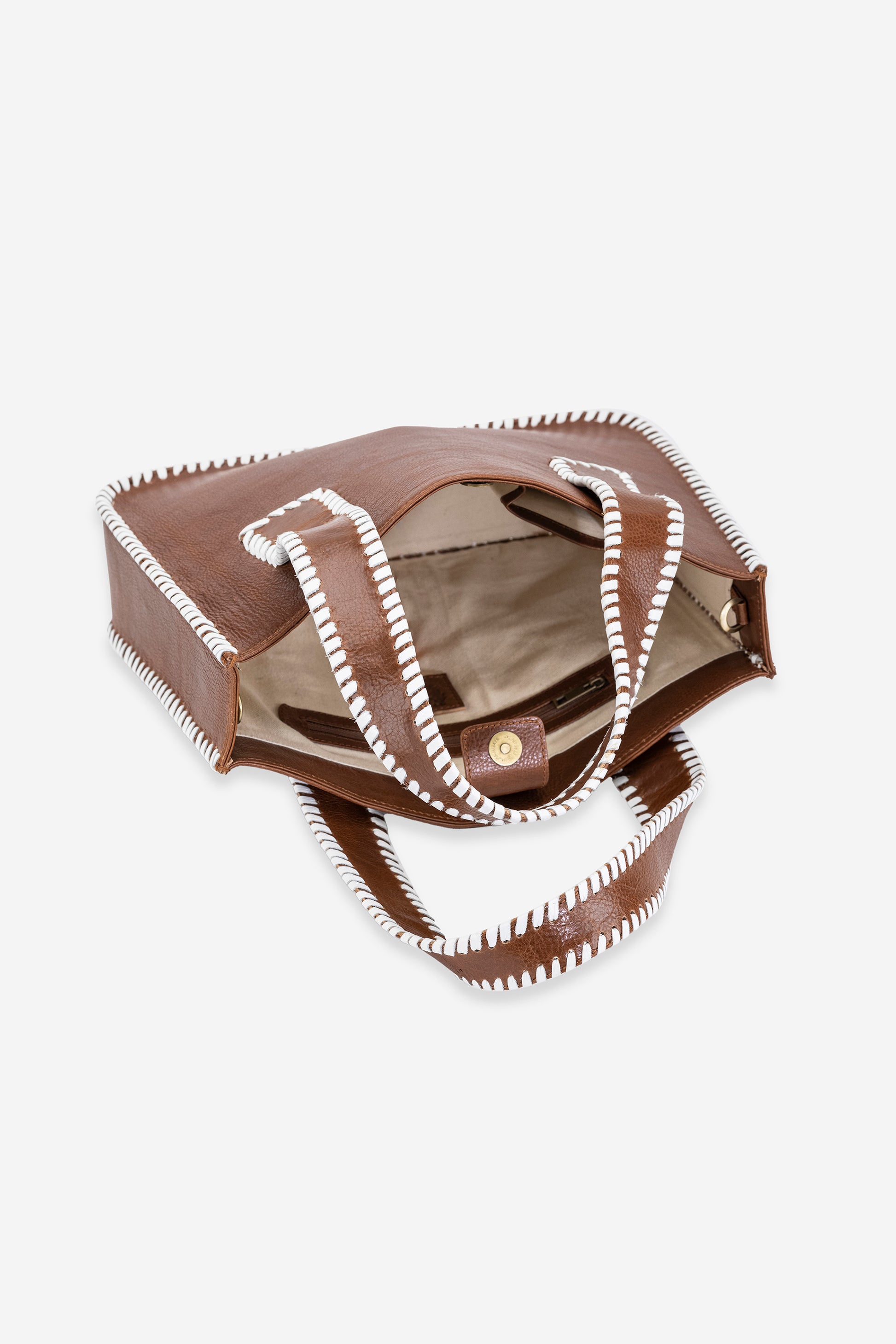 Abelardo Paloma Brown-White Tote Bag ABELARDO DE MODA