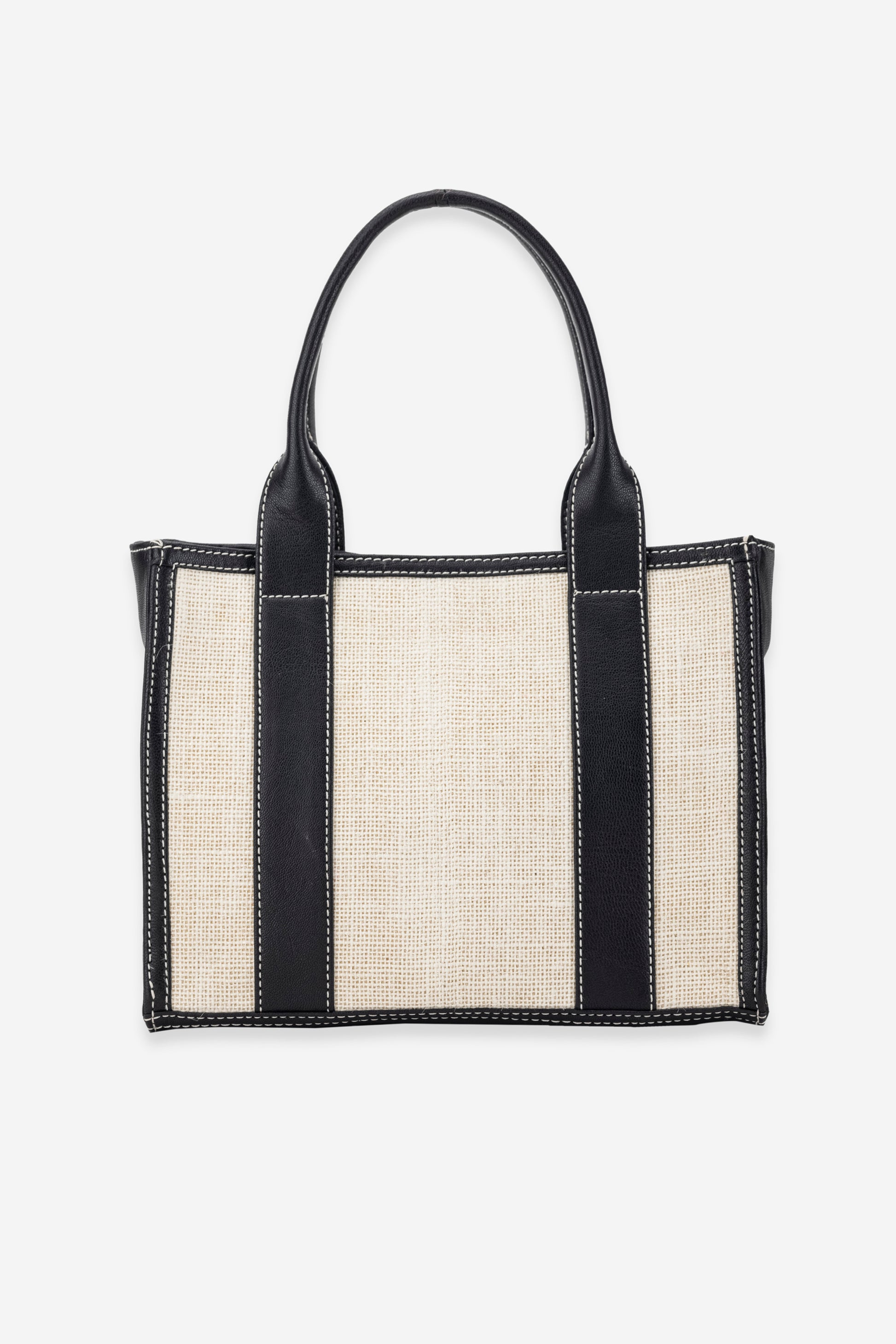 Abelardo Rae Ivory-Dark Brown Leather Handbag ABELARDO DE MODA