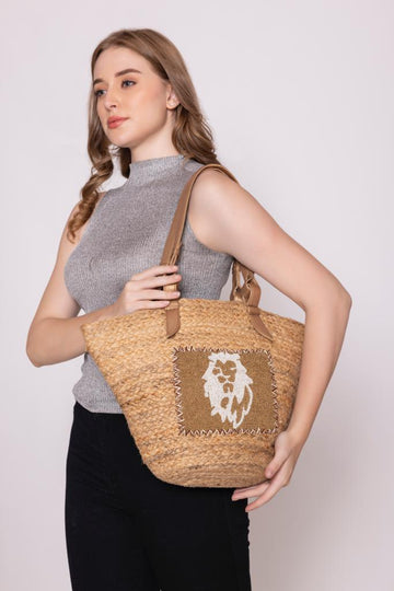 ECO-CONSCIOUS BELLA BEIGE/GOLD SHOULDER BAG ABELARDO DE MODA