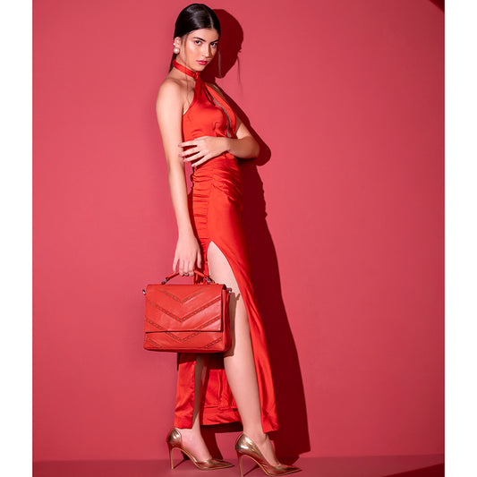 Abelardo Alexander Satchel Red Hand Bag ABELARDO DE MODA