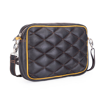 Abelardo Minimilastic Black Quilted Sling Bag