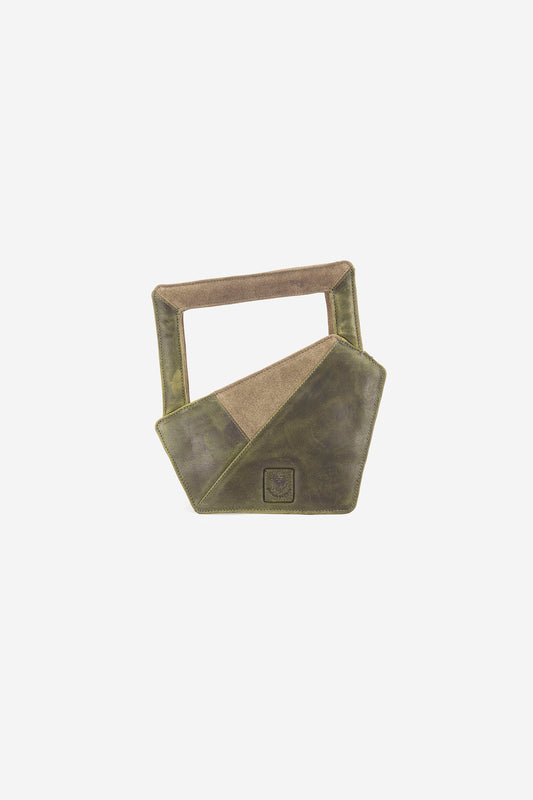 Abelardo Scarlet Olive Geometry Cut Hand Bag