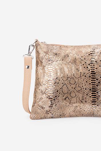 Abelardo Sharon Snake Print Shoulder Bag