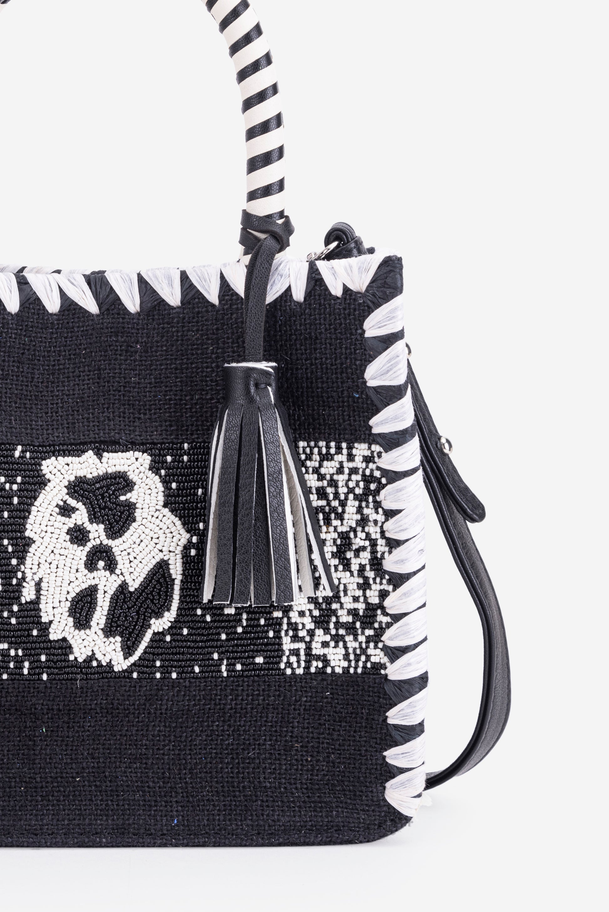 ECO-CONSCIOUS ARIES BLACK/WHITE HANDBAG ABELARDO DE MODA