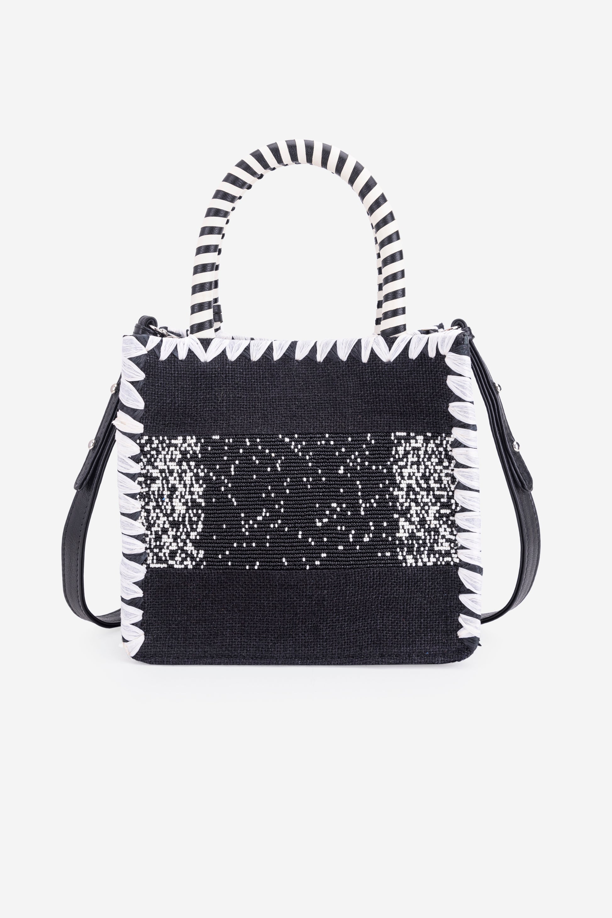 ECO-CONSCIOUS ARIES BLACK/WHITE HANDBAG ABELARDO DE MODA