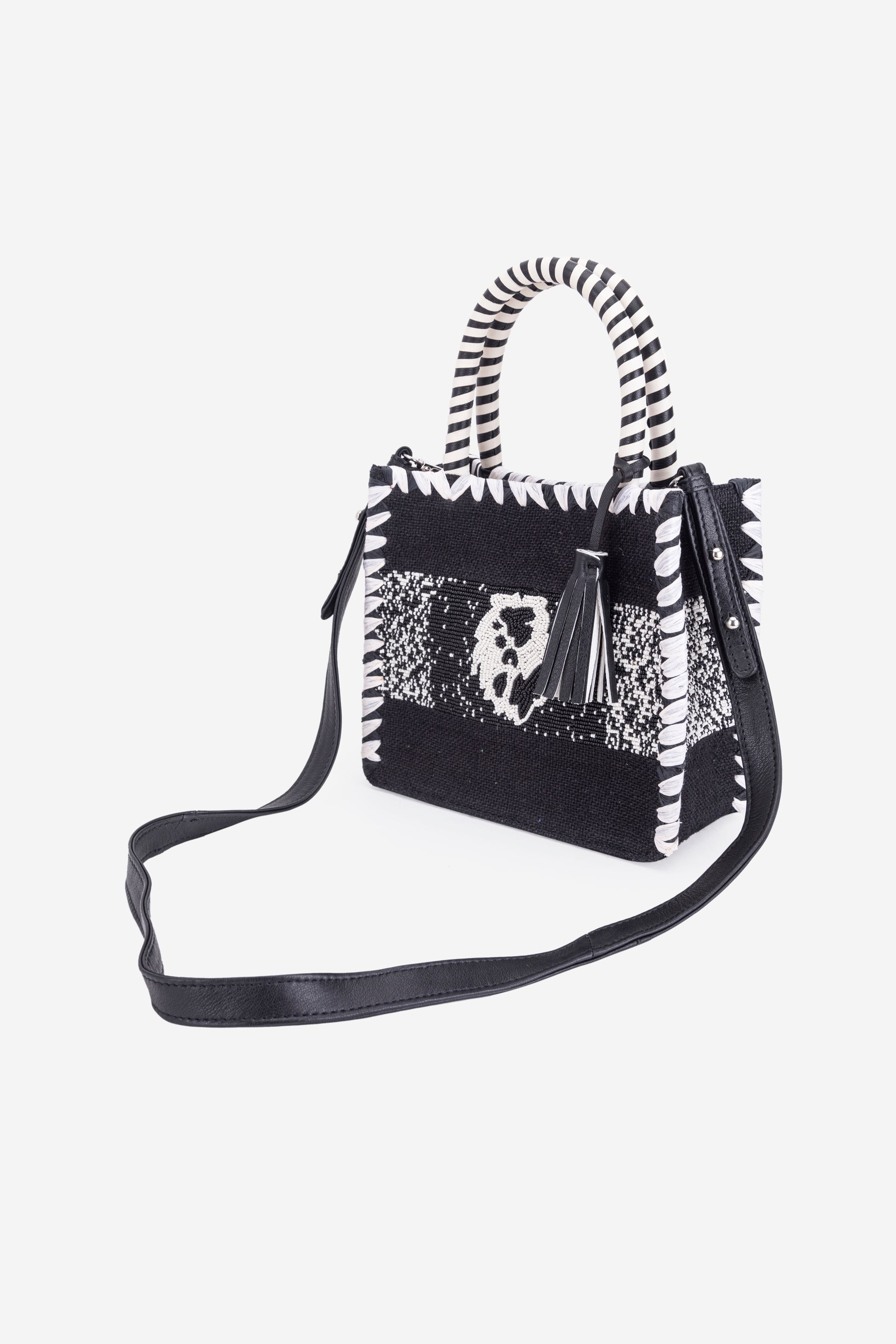 ECO-CONSCIOUS ARIES BLACK/WHITE HANDBAG ABELARDO DE MODA