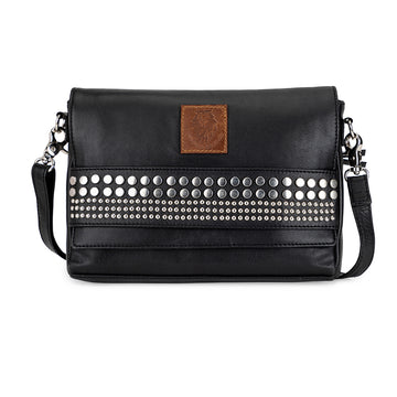 Abelardo Elle Black Studded Sling Bag