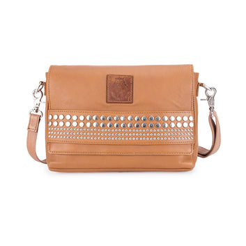 Abelardo Elle Tan Studded Sling Bag