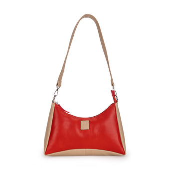 Abelardo Maria Red/Beige Hobo Bag