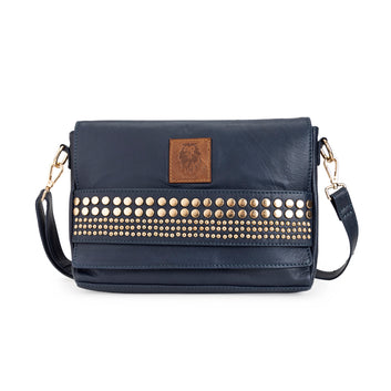 Abelardo Elle Navy Studded Sling Bag