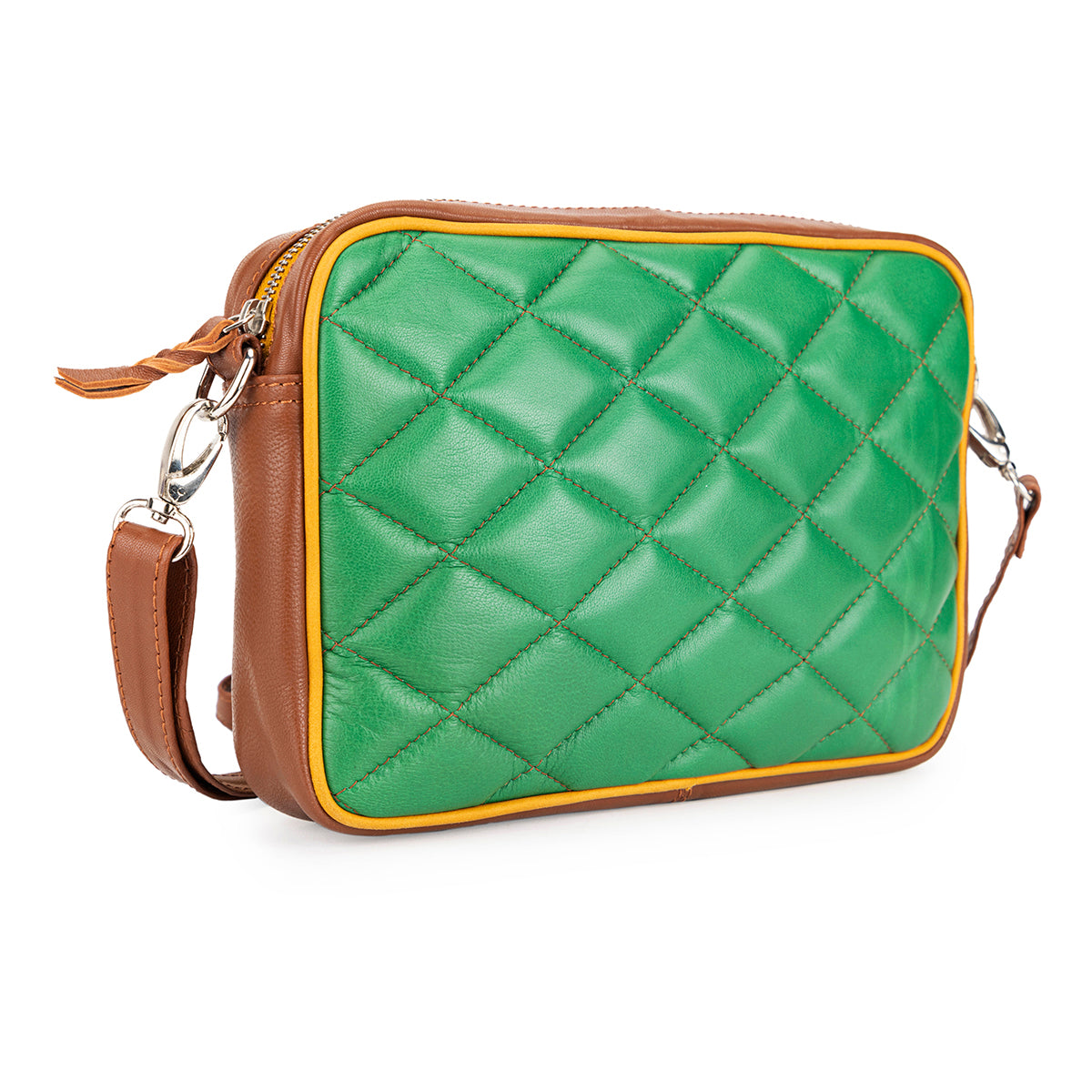 Abelardo Minimilastic Green Quilted Sling Bag ABELARDO DE MODA