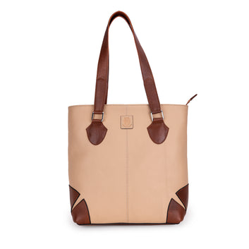 Abelardo Anchor Tailored Beige And Brown Tote Bag