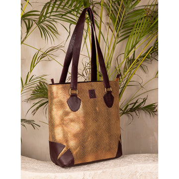 Abelardo Anchor Tailored Gold and Wine Tote Bag