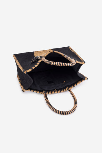 ECO-CONSCIOUS ED-RINA BLACK/GOLD SHOULDER BAG