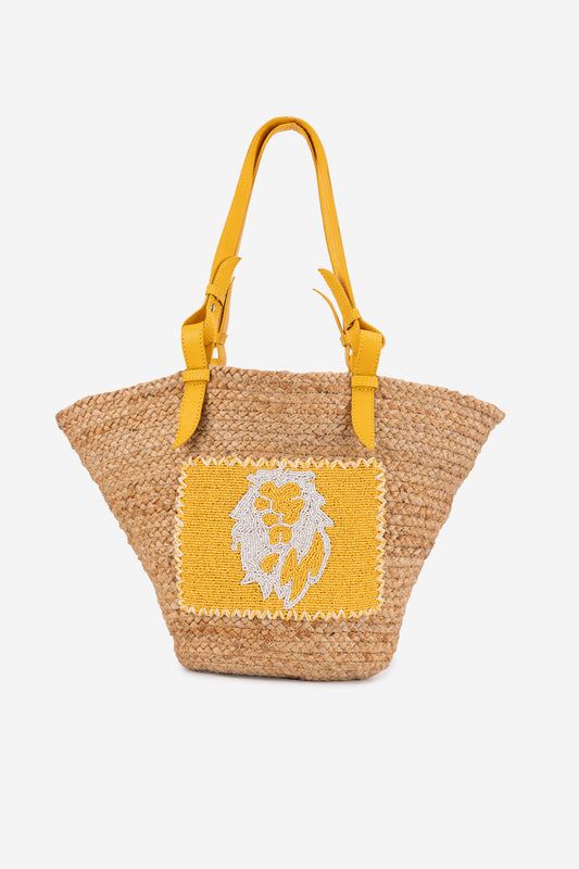 ECO-CONSCIOUS BELLA BEIGE/YELLOW SHOULDER BAG