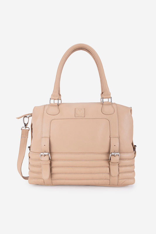 Brandy Beige Leather Handbag