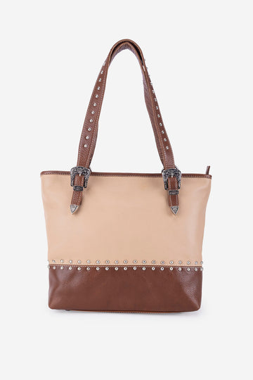 Abelardo Cinnamon Beige and Brown Tote Bag