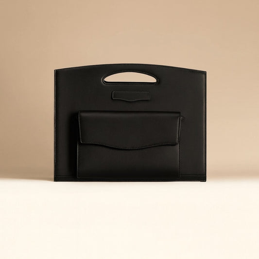 DONELLA BLACK LEATHER LAPTOP SLEEVE