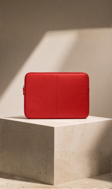 Akira Red Padded Laptop Sleeve – Premium Leather Case for MacBook & Laptops (13" & 16")