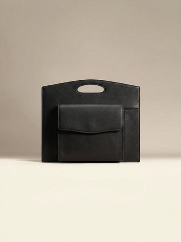 Donella Genuine Black Leather Handcrafted Laptop Sleeve – Minimalist Sleeve for MacBook & Laptops