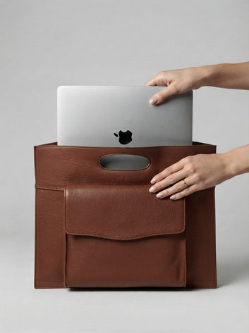 Donella Genuine Tan Leather Handcrafted Laptop Sleeve – Minimalist Sleeve for MacBook & Laptops