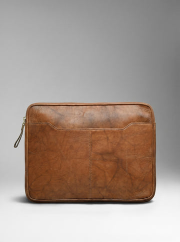 Casper Brown Padded Laptop Sleeve – Premium Leather Case for MacBook & Laptops (13" to 16")