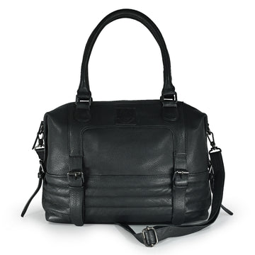 Brandy Black Leather Handbag ABELARDO DE MODA