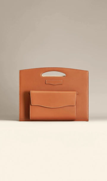 Donella Genuine Tan Leather Handcrafted Laptop Sleeve – Minimalist Sleeve for MacBook & Laptops