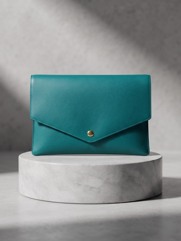Raffaello Heritage Pull-Up Leather Laptop Sleeve for MacBook & Laptops – Vintage Teal | Premium Genuine Leather Case | Abelardo De Moda