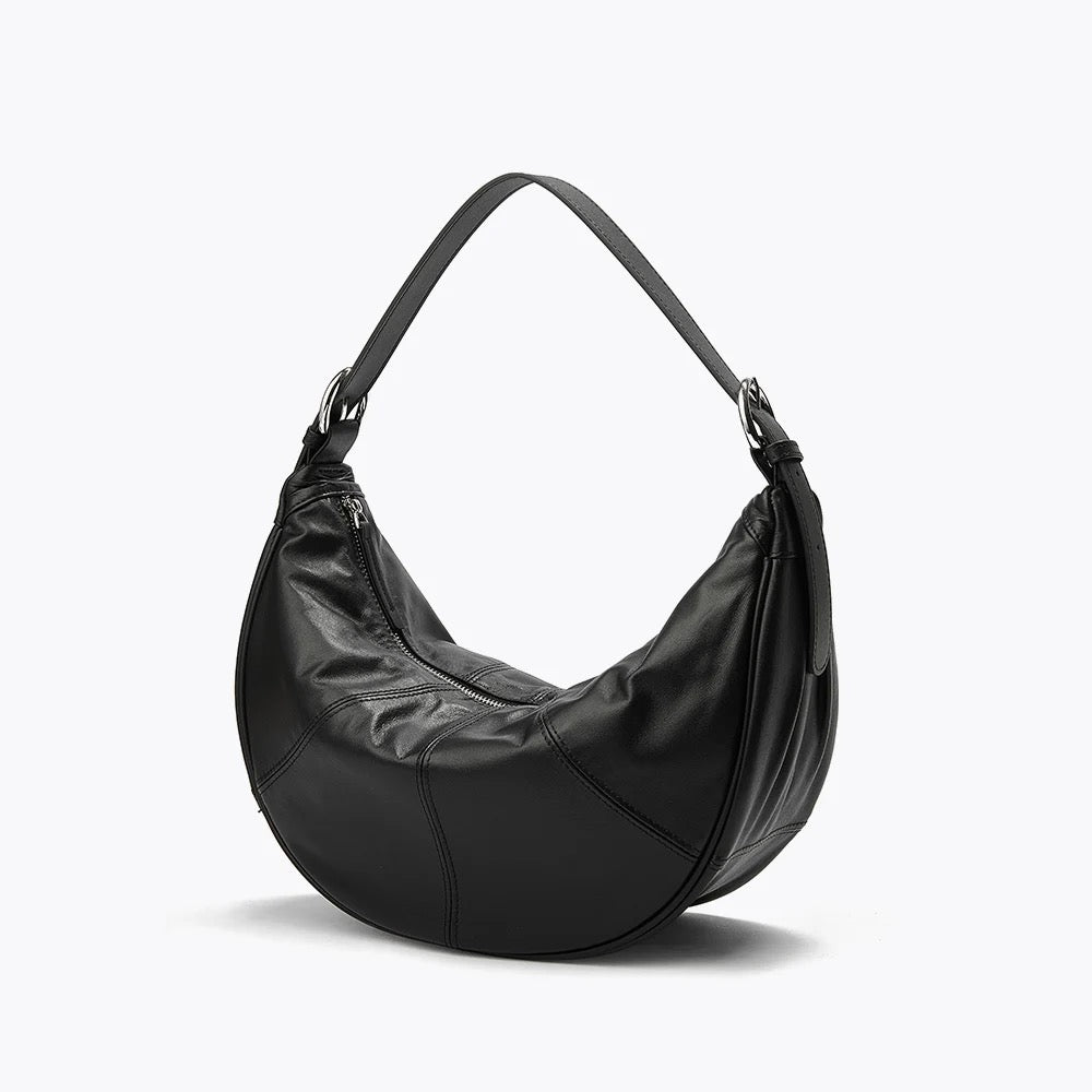 Ambre Black Leather Shoulder Bag ABELARDO DE MODA