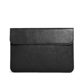 OCEAN BLACK LEATHER LAPTOP SLEEVE(16") ABELARDO DE MODA