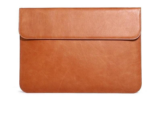 OCEAN TAN LEATHER LAPTOP SLEEVE(14