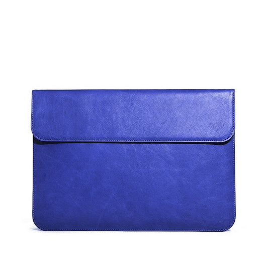 OCEAN BLUE LEATHER LAPTOP SLEEVE(16