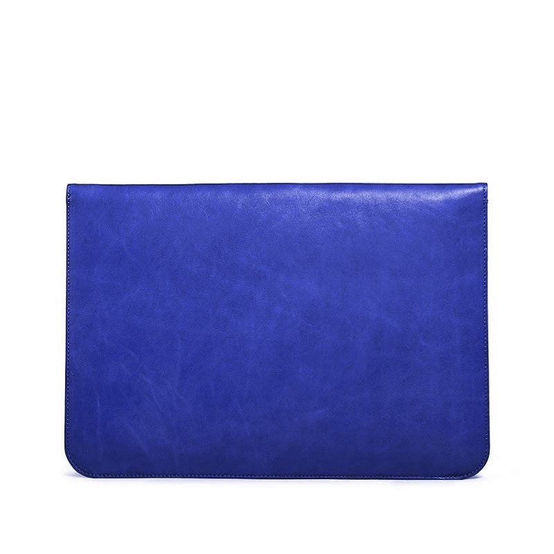 OCEAN BLUE LEATHER LAPTOP SLEEVE(16") ABELARDO DE MODA