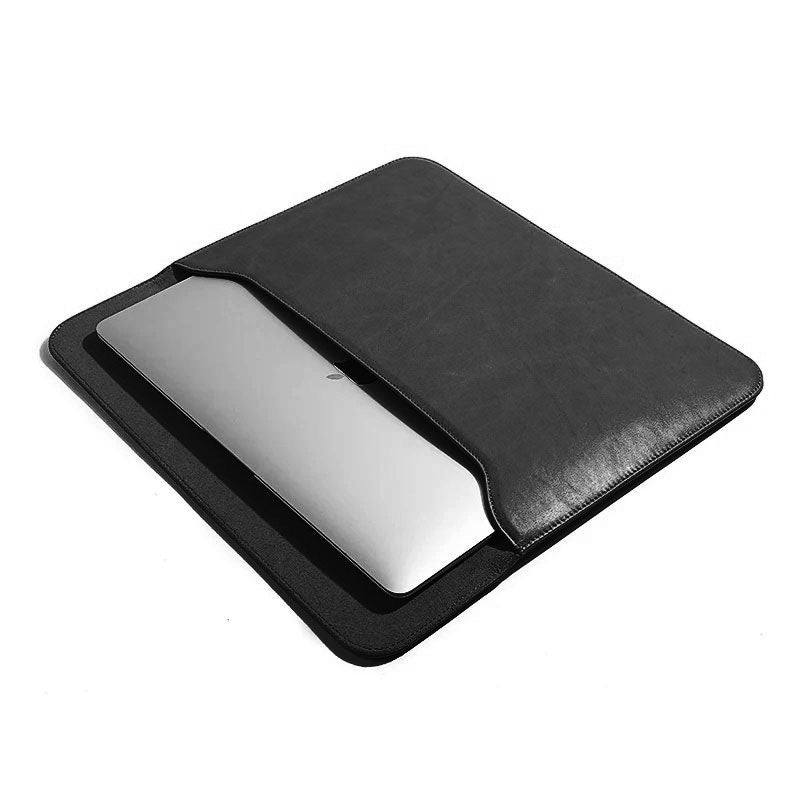 OCEAN BLACK LEATHER LAPTOP SLEEVE(16") ABELARDO DE MODA