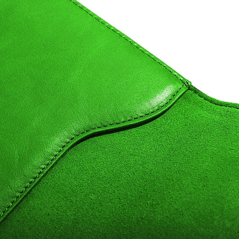 OCEAN GREEN LEATHER LAPTOP SLEEVE(14") ABELARDO DE MODA