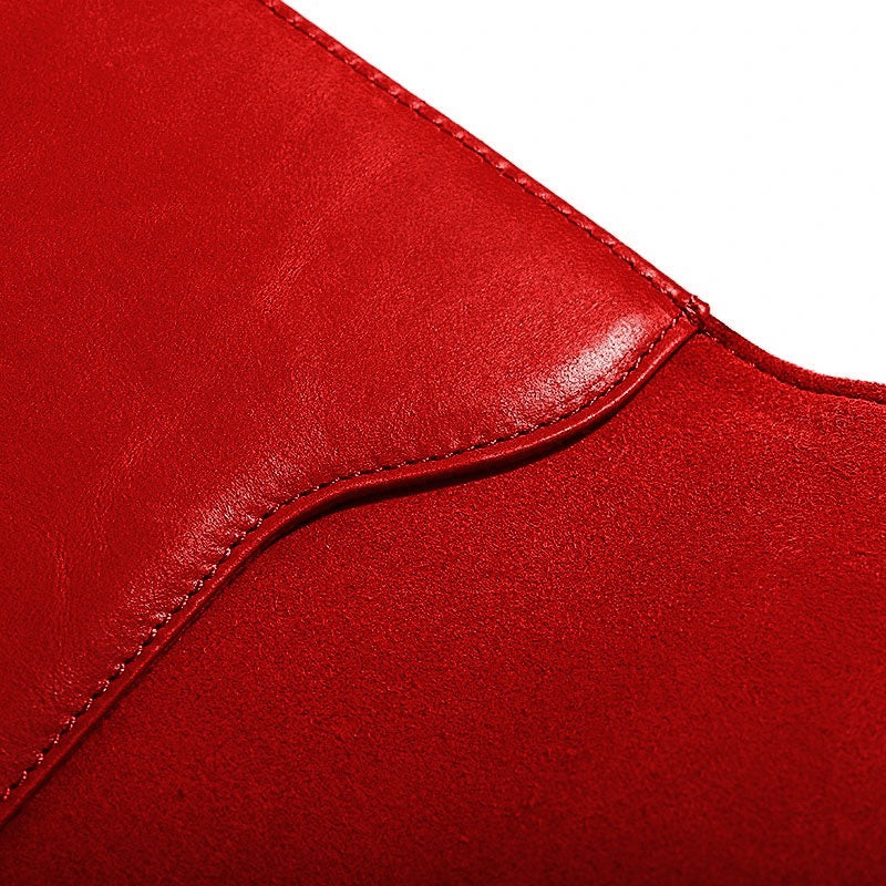 OCEAN RED LEATHER LAPTOP SLEEVE(14") ABELARDO DE MODA