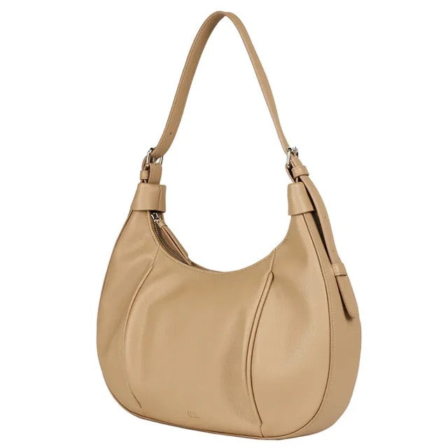 Chiara Beige Leather Shoulder Bag ABELARDO DE MODA