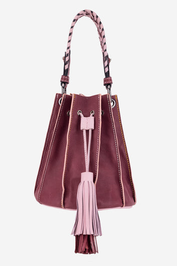 Abelardo Nova Maroon-Rose Bucket Bag